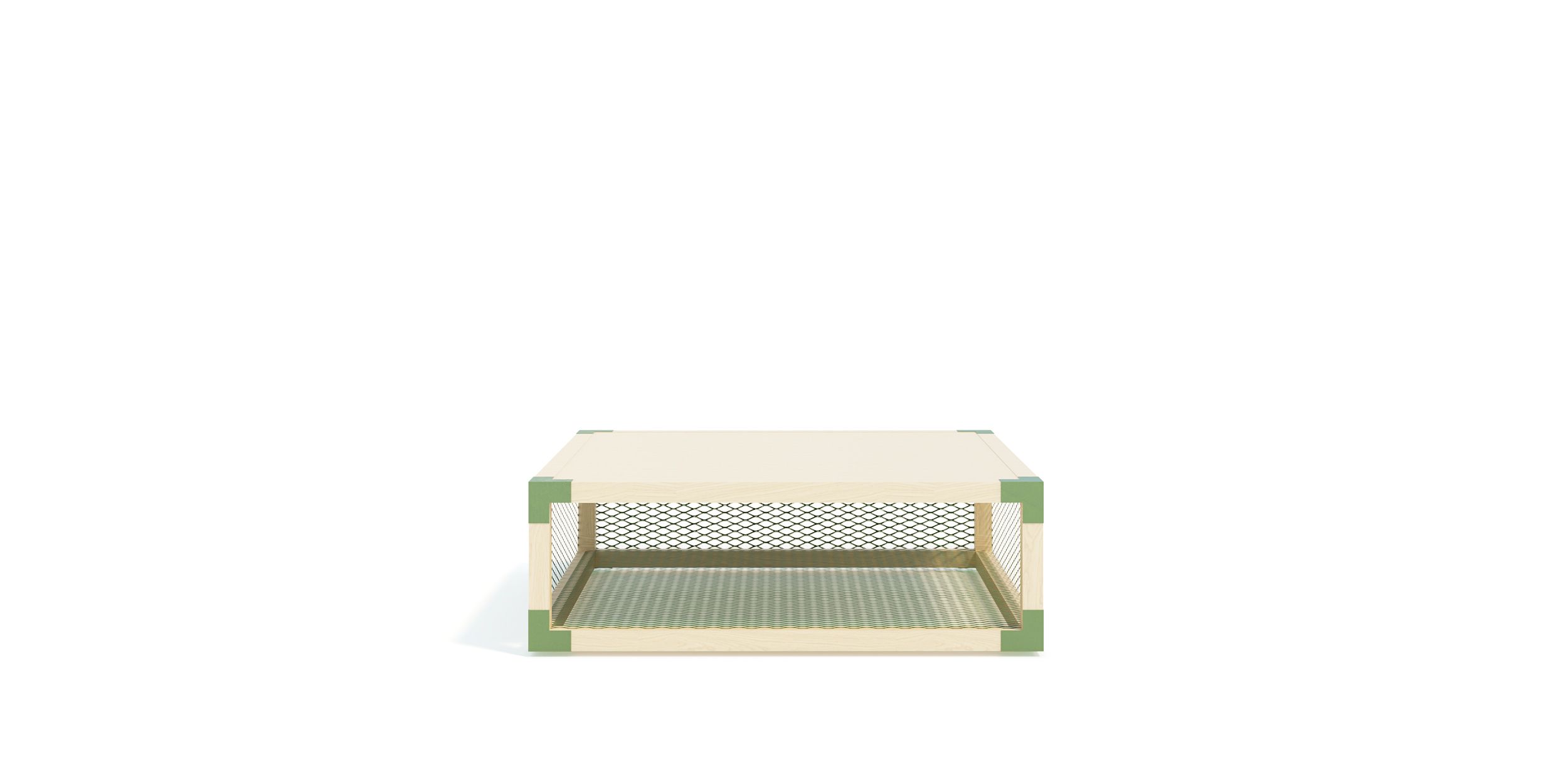MESA DE CENTRO GALINHEIRO - 1100X400X1100 - - - CONECTOR + TELA ARGILA MICROTEXTURIZADA DIMEC 17 - - - MADEIRA MACICA - - TAUARI