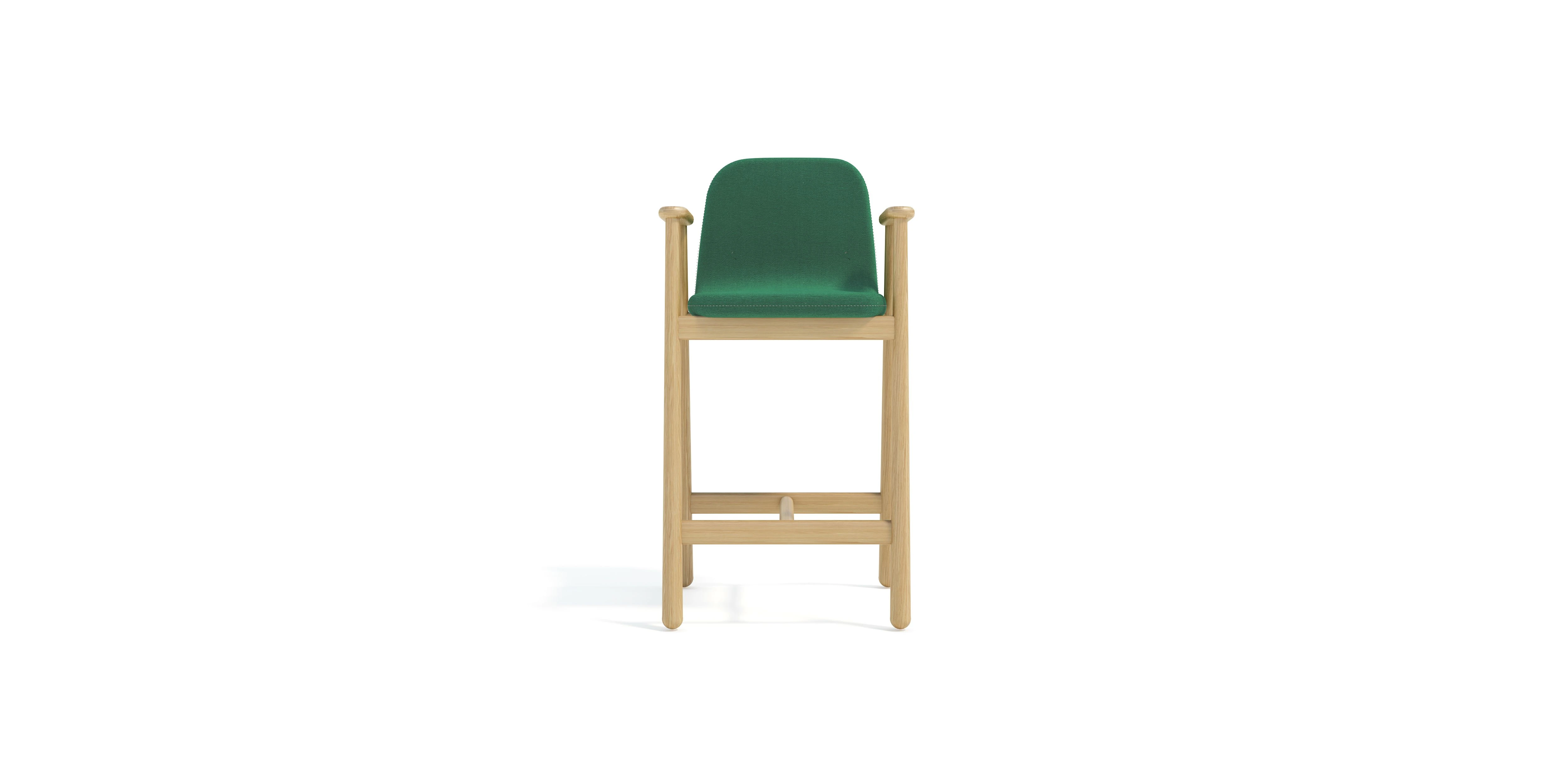 BANQUETA TACO BAIXA - COM BRAÇO - - - - - TECIDO ECOSIMPLE - ECOSIMPLE-1391-6.935.09010 ATLANTA - CRU LINHO/VERDE MUSGO